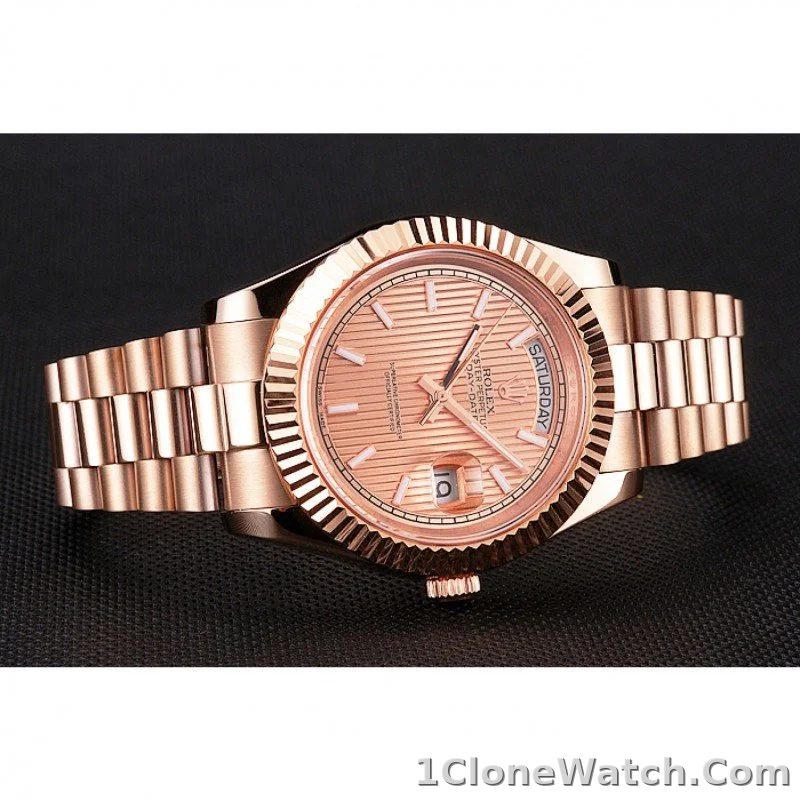 Superclone Rolex Day-Date 40mm Rose-Gold Dial REP016823 - detail