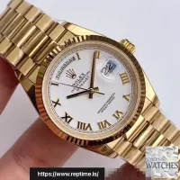 ROLEX DAY DATE WHITE DIAL SAPPHIRE CRYSTAL 36MM SWISS REPLICA m128238.2 - view 5