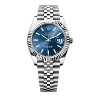 Rolex Datejust 41 White Gold/Steel Blue Dial Fluted Bezel 126334 (Jubilee) - view 1