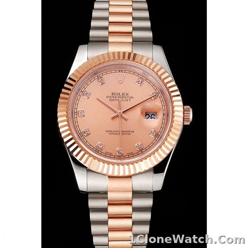 Superclone Rolex Datejust 41mm Rose-Gold Dial REP016816 - detail