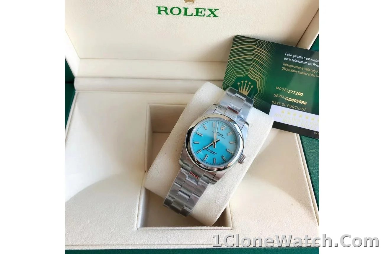 Couple Watches Rolex Oyster Perpetual 31/41mm SS/SS Tiffany Blue/Stk - detail