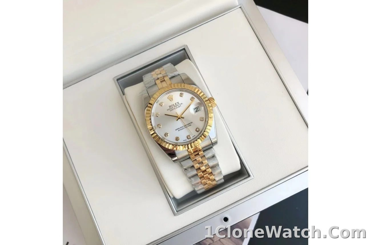 Couple Watches Rolex Datejust 36/28mm RG/SS Jub Sliver/Dia - detail