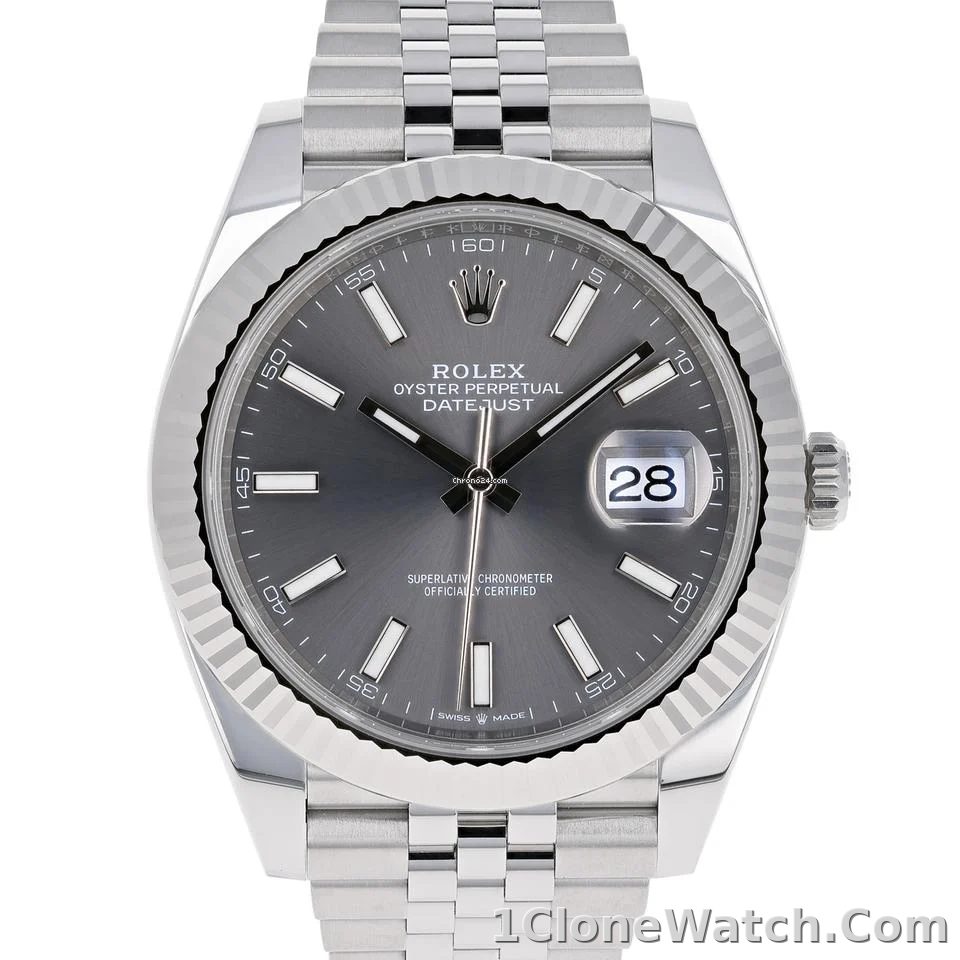 Superclone Rolex Datejust 41mm Rhodium Dial 126334 Jubilee