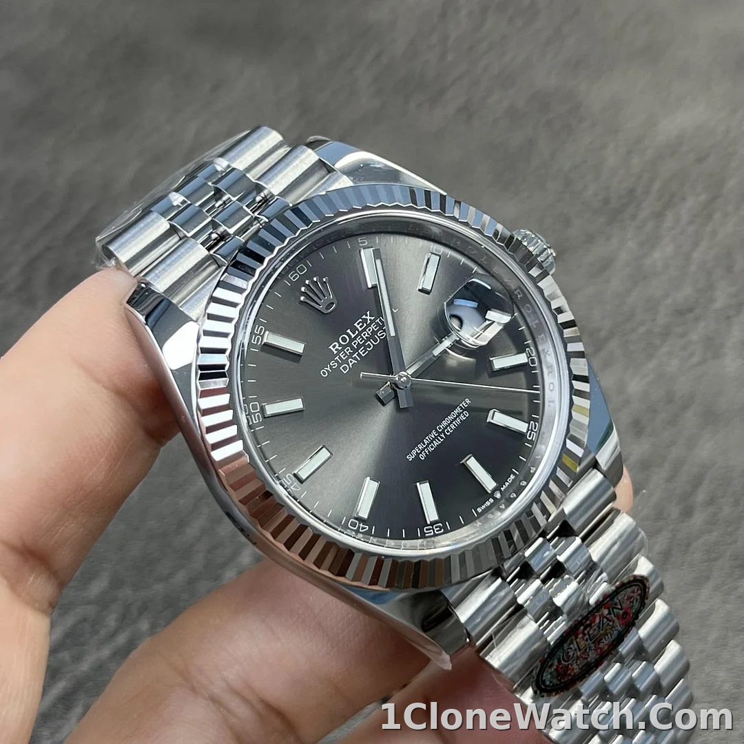 Superclone Rolex Datejust 41mm Rhodium Dial 126334 Jubilee - detail