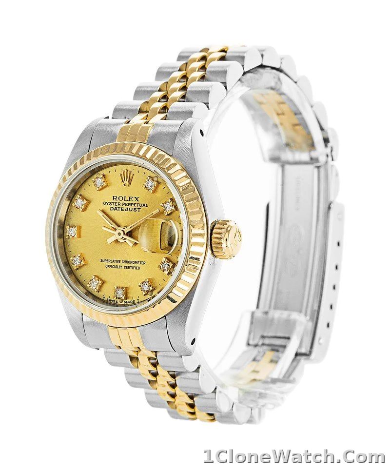 Rolex Datejust 26mm Gold Dial 69173-2 - detail