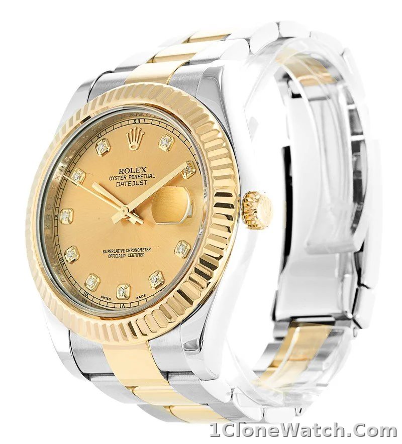 Rolex Datejust II 41mm Gold Dial 116333 - detail