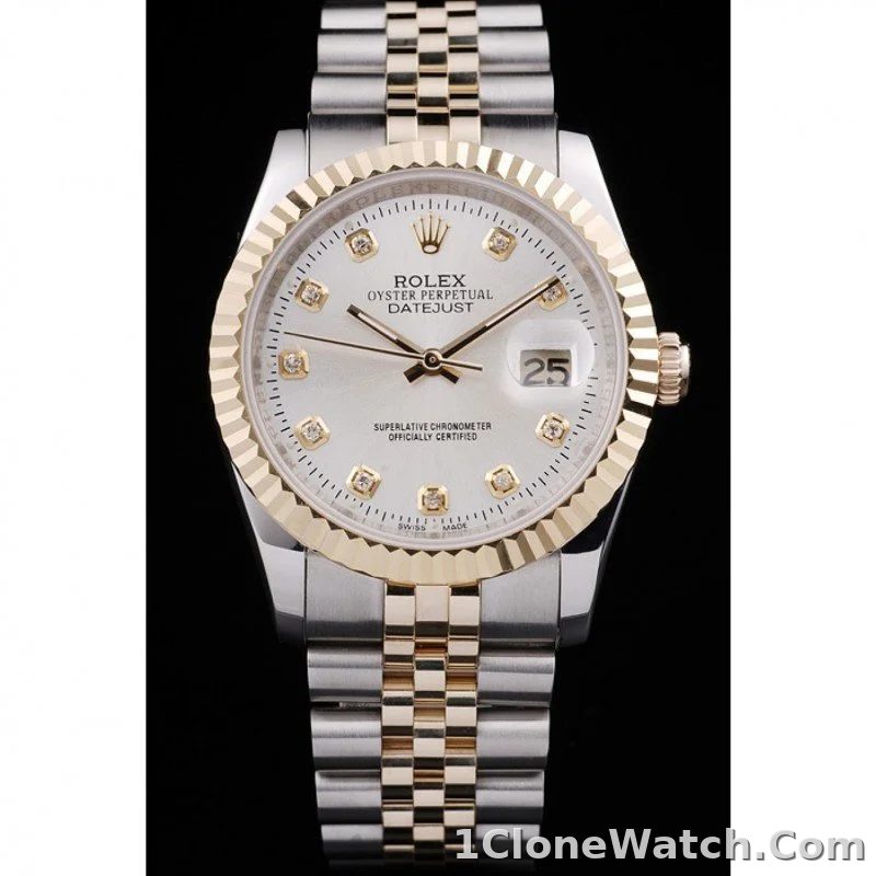 Superclone Rolex Datejust 36mm White Dial SRL10 - detail