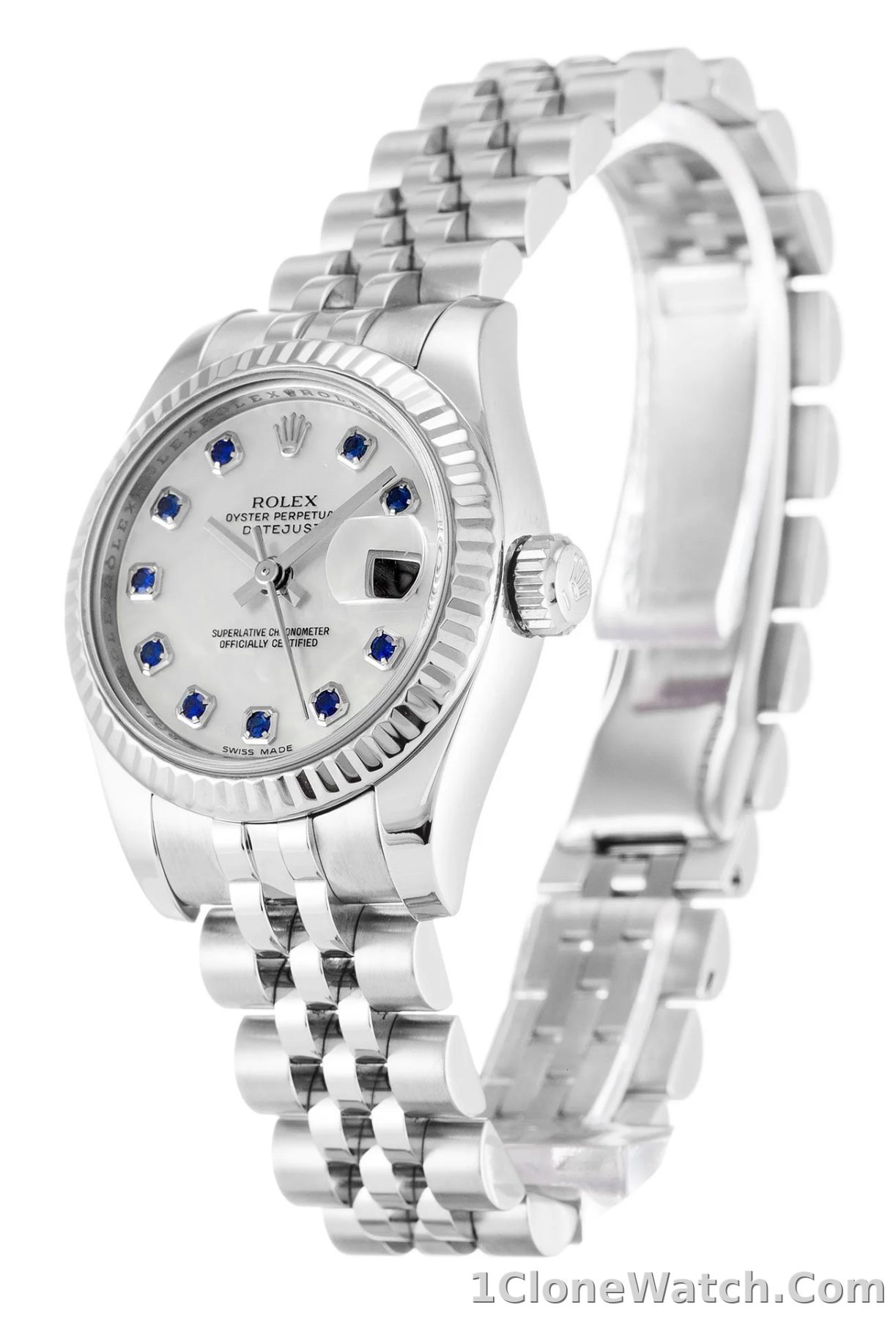 Rolex Lady-Datejust 26mm Mother Of Pearl   White Dial 179174 - detail