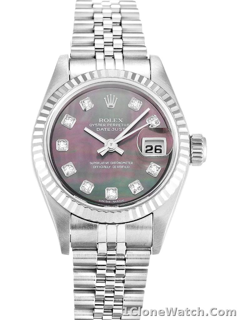 Rolex Lady-Datejust 26mm Mother of Pearl   Black Dial 79174