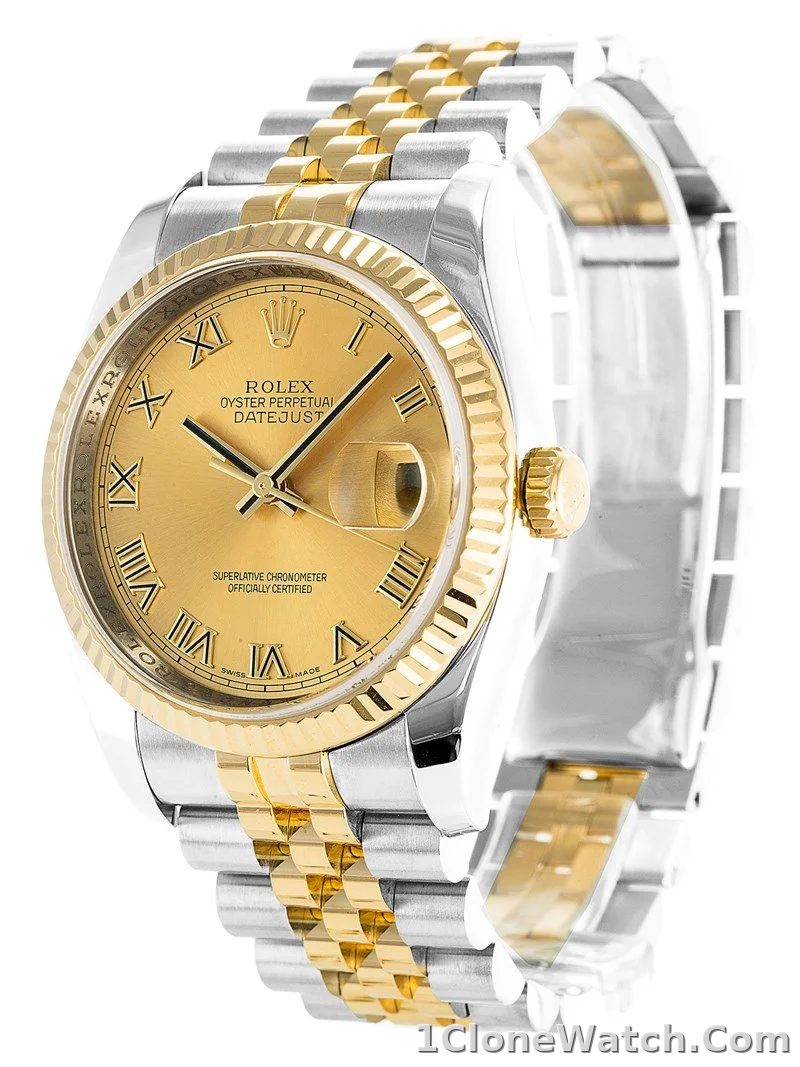 Rolex Datejust 36mm Gold Dial 116233 - detail