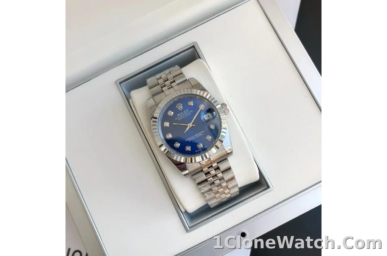 Couple Watches Rolex Datejust 36/28mm SS/SS Jub Blue/Dial - detail