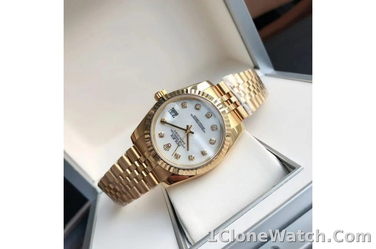 Couple Watches Rolex Datejust 36/28mm RG/RG Jub White/Dial - detail