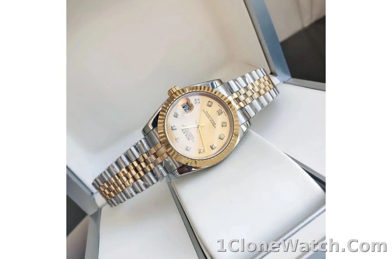 Couple Watches Rolex Datejust 36/28mm RG/SS Jub Gold/Dial - detail