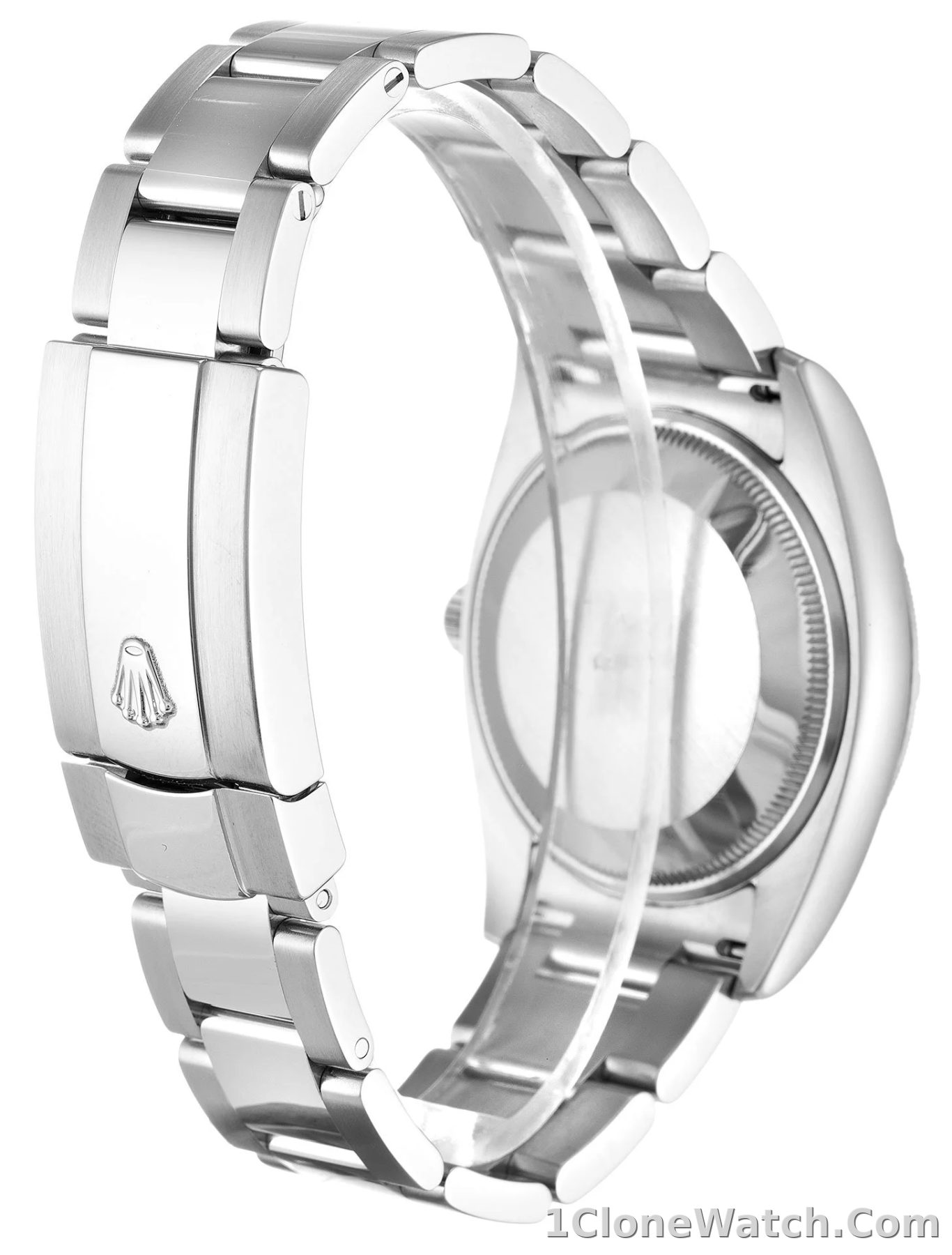 Rolex Oyster Perpetual Date 34mm Silver Dial 115210 - detail