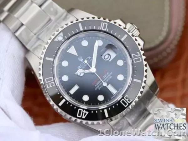 ROLEX SEA DWELLER BLACK DIAL SCRATCH PROOF 43MM SWISS REPLICA 126600.2 - detail