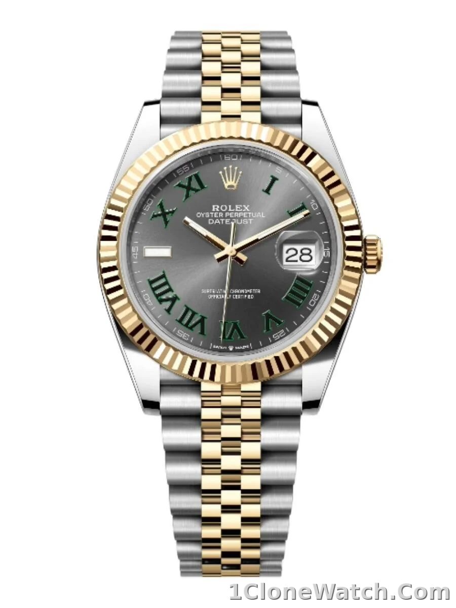 Superclone Rolex Datejust 41mm Rhodium Dial 126333 Wimbledon Flutted / Jubilee