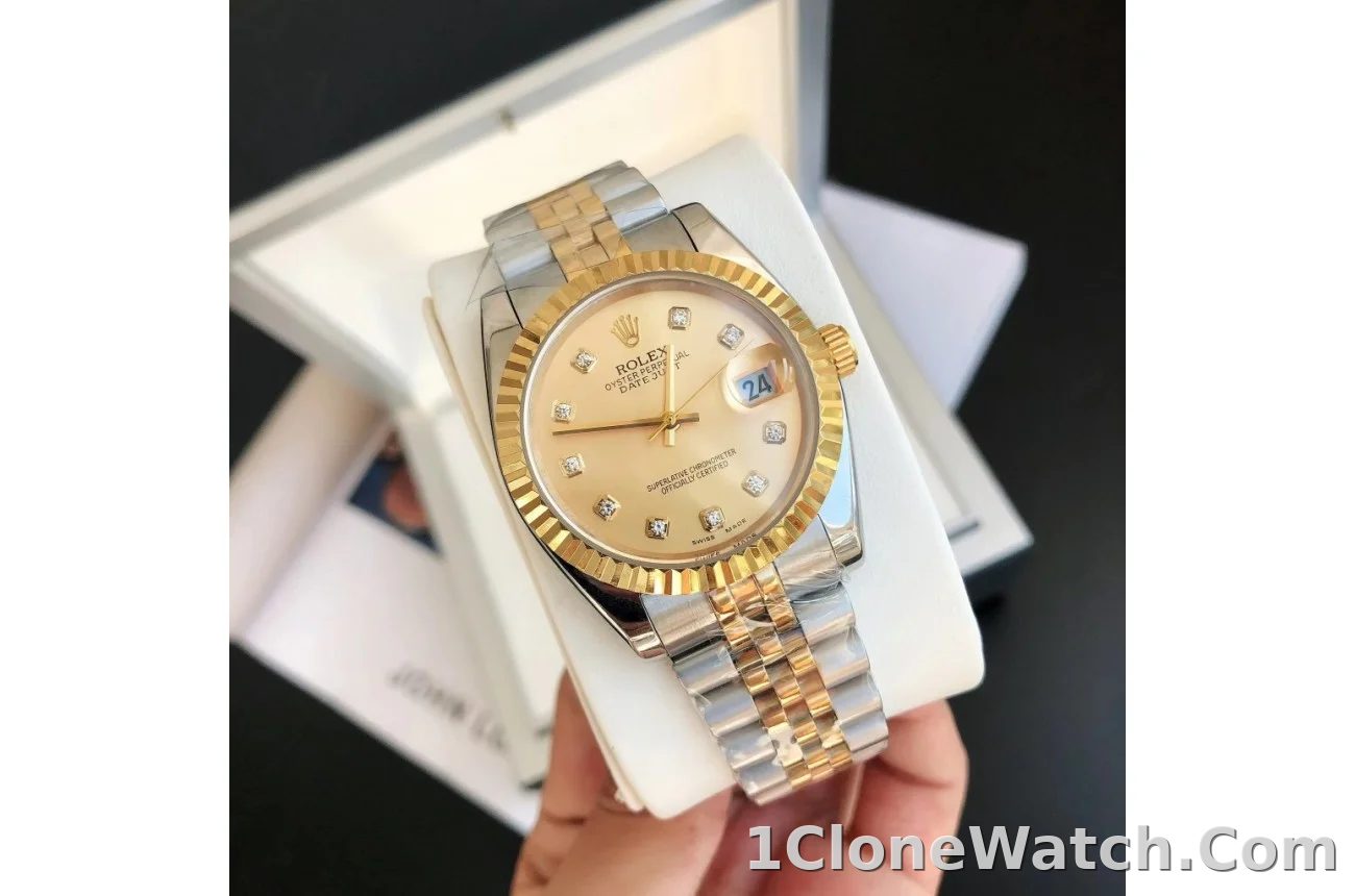 Couple Watches Rolex Datejust 36/28mm RG/SS Jub Gold/Dial - detail