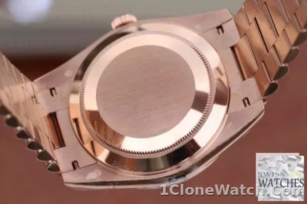 ROLEX DAY DATE BROWN DIAL 18K ROSE GOLD 40MM SWISS REPLICA 228235.9 - detail