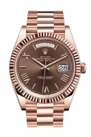 ROLEX DAY DATE BROWN DIAL 18K ROSE GOLD 40MM SWISS REPLICA 228235.9 - view 1