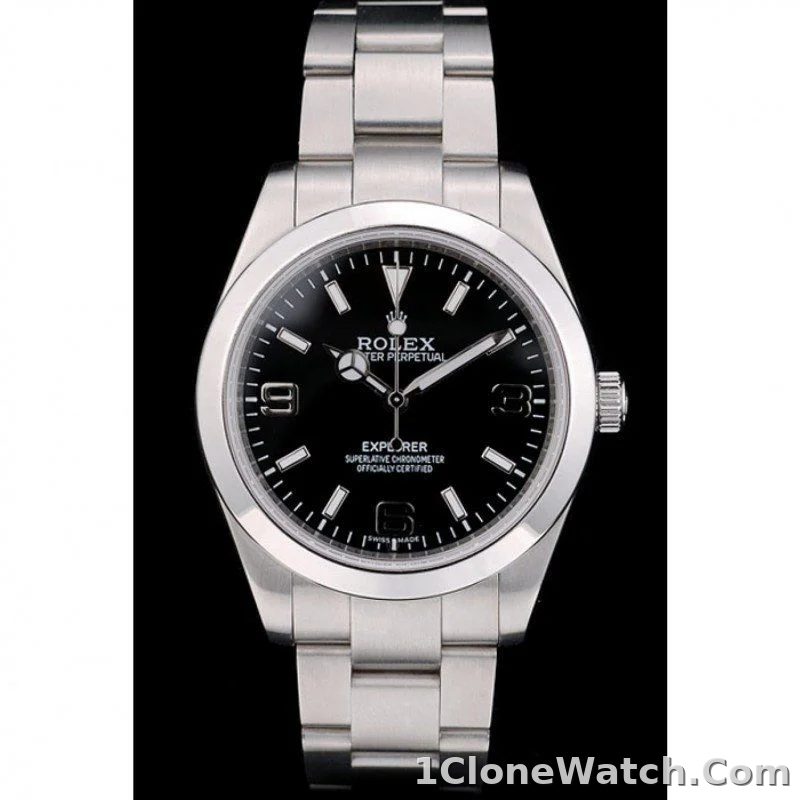 Superclone Rolex Explorer 39mm Black Dial 42002 - detail