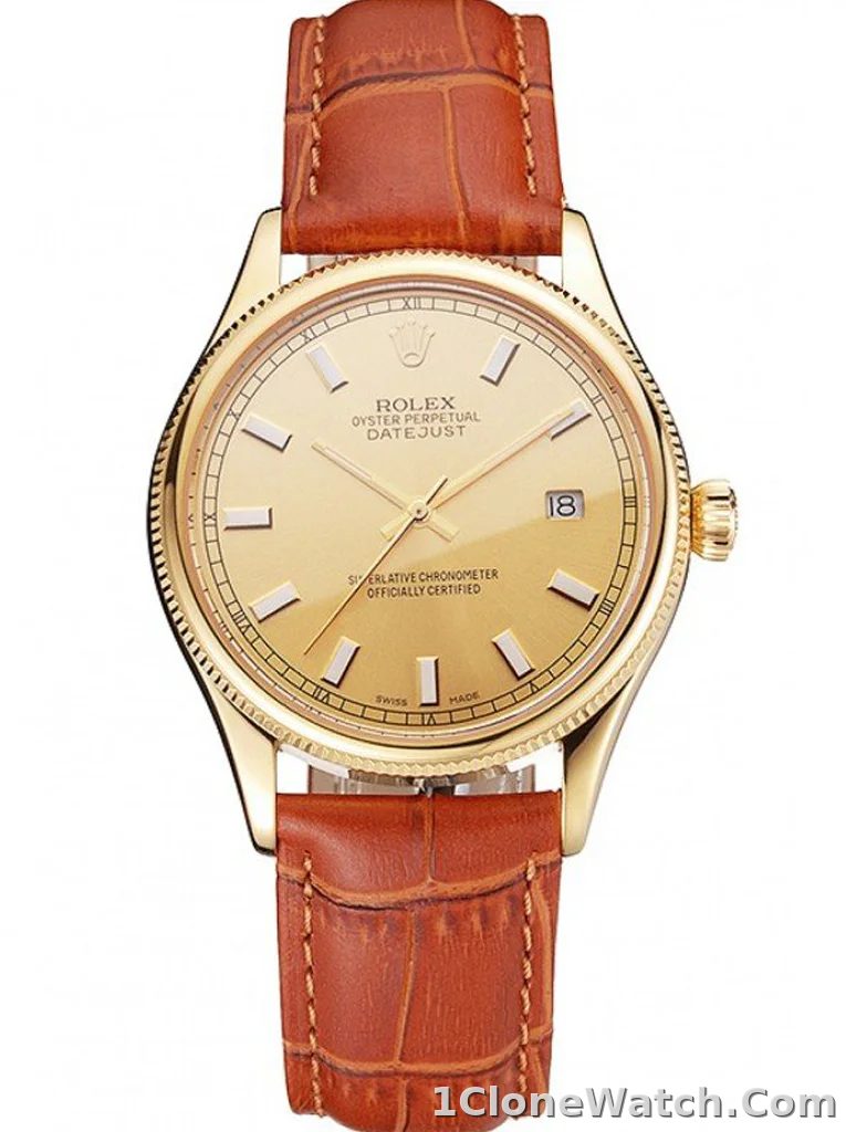 Superclone Rolex Datejust 38mm Gold Dial REP016818