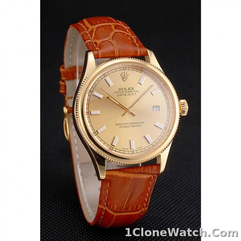 Superclone Rolex Datejust 38mm Gold Dial REP016818 - detail