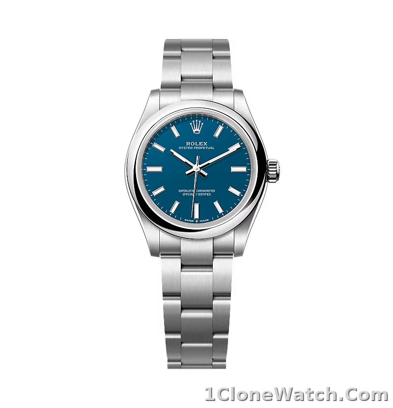 Superclone Rolex Oyster Perpetual 277200 Med Blue Dial - detail