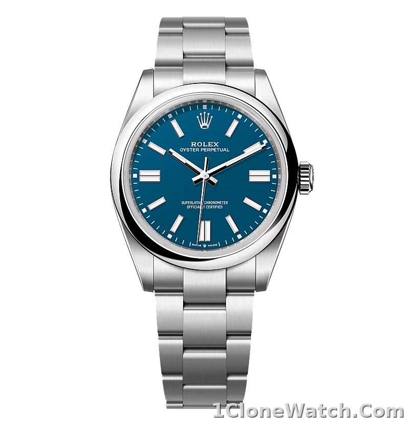 Superclone Rolex Oyster Perpetual 277200 Med Blue Dial - detail
