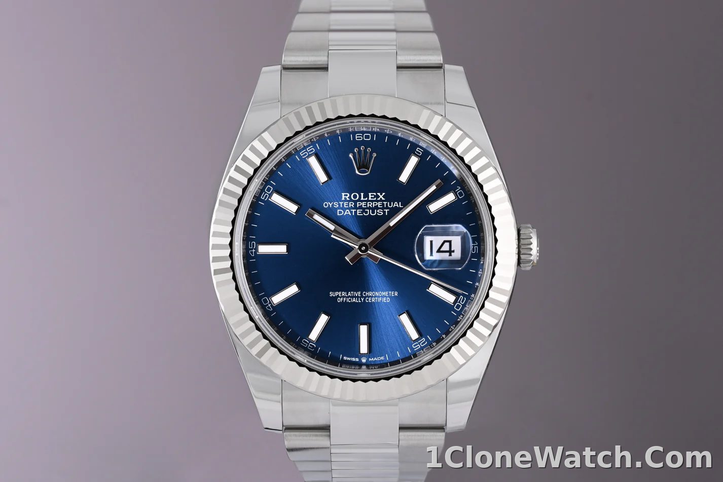 Rolex Datejust 41mm Blue Dial 126334 Oyster - detail