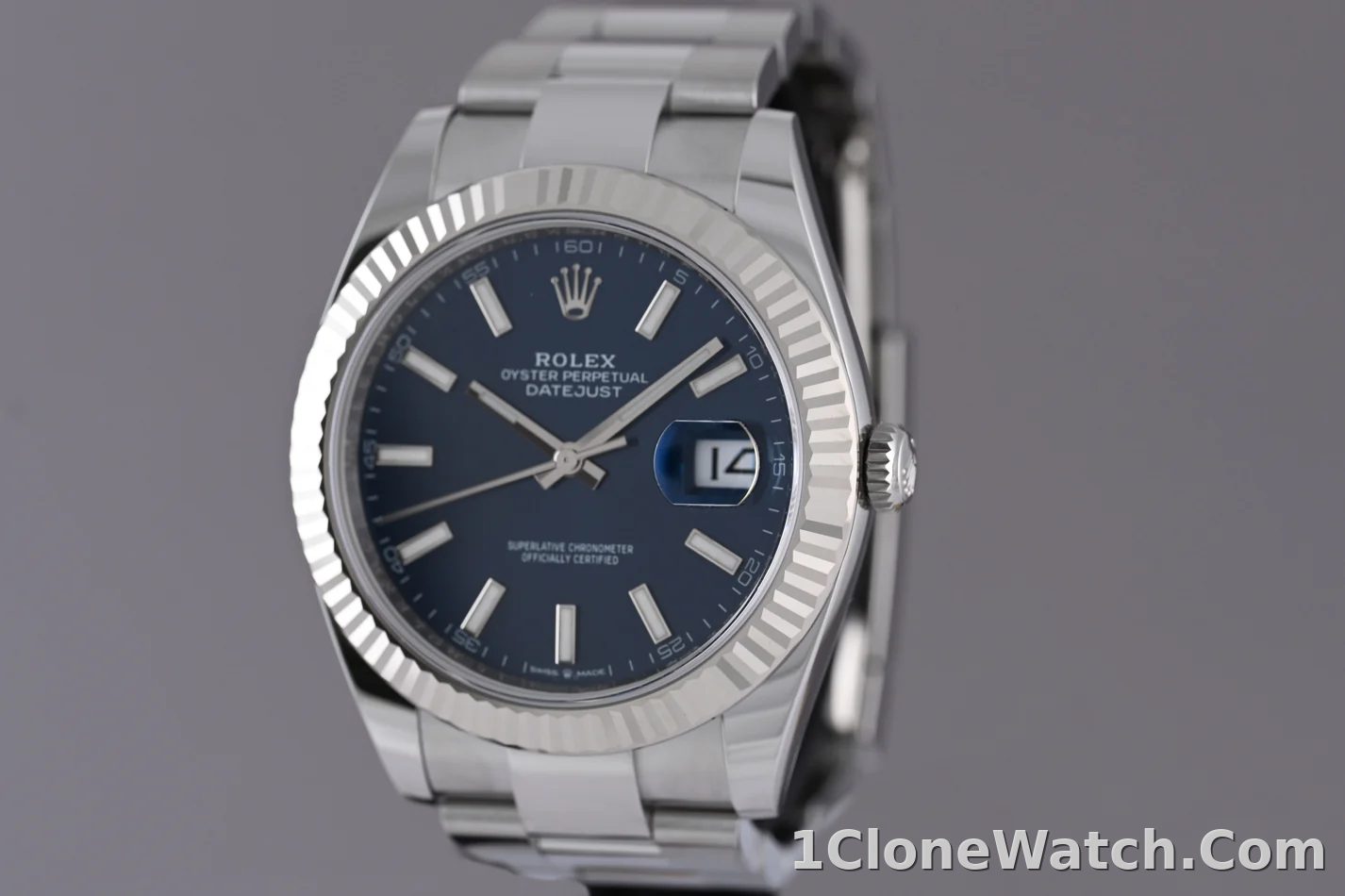 Rolex Datejust 41mm Blue Dial 126334 Oyster - detail