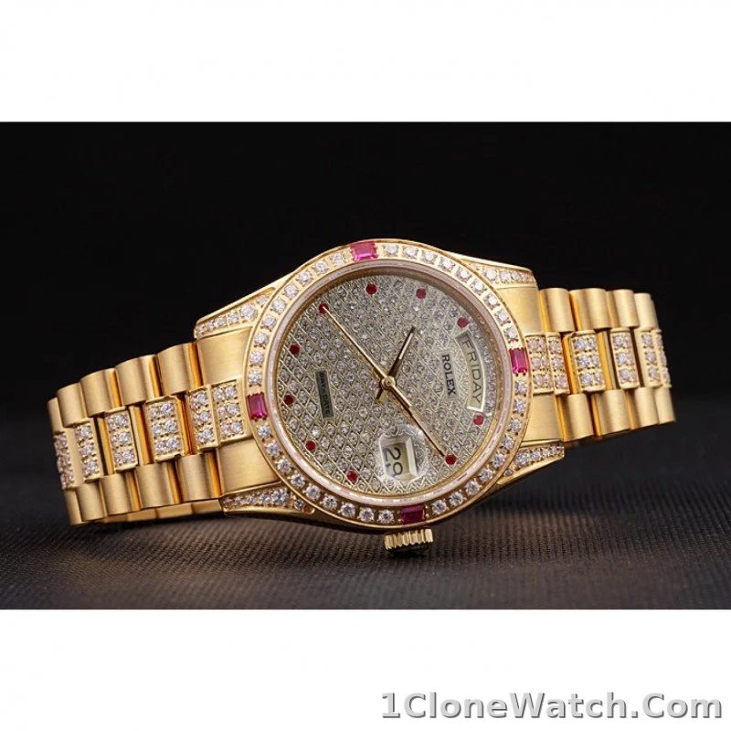 Superclone Rolex Day-Date 37mm Diamond Dial 621614 - detail