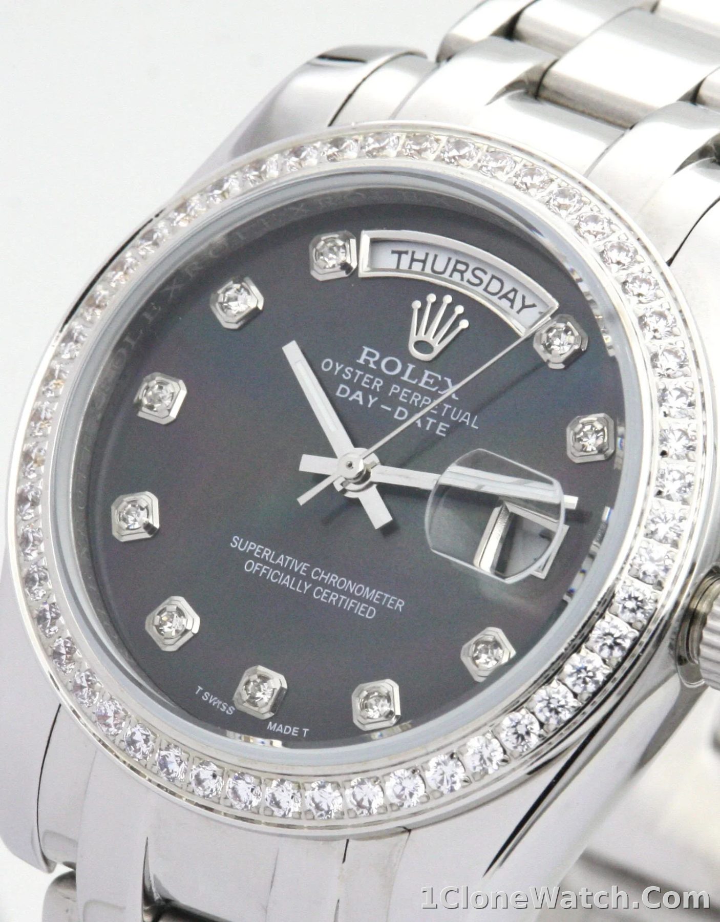 Rolex Day-Date 36mm Black Dial 118346 - detail