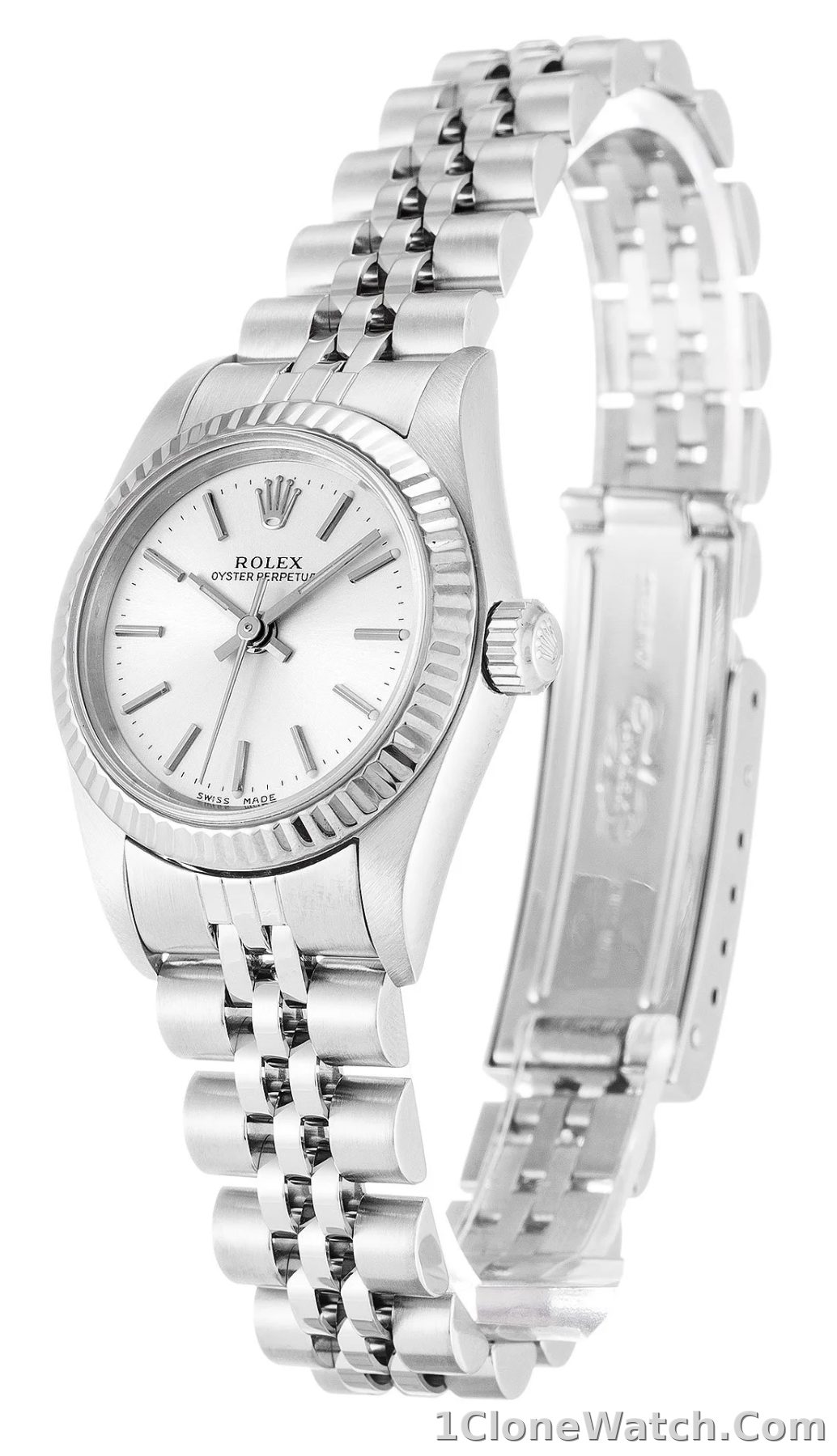 Rolex Oyster Perpetual Lady 26mm Silver Dial 76094 - detail