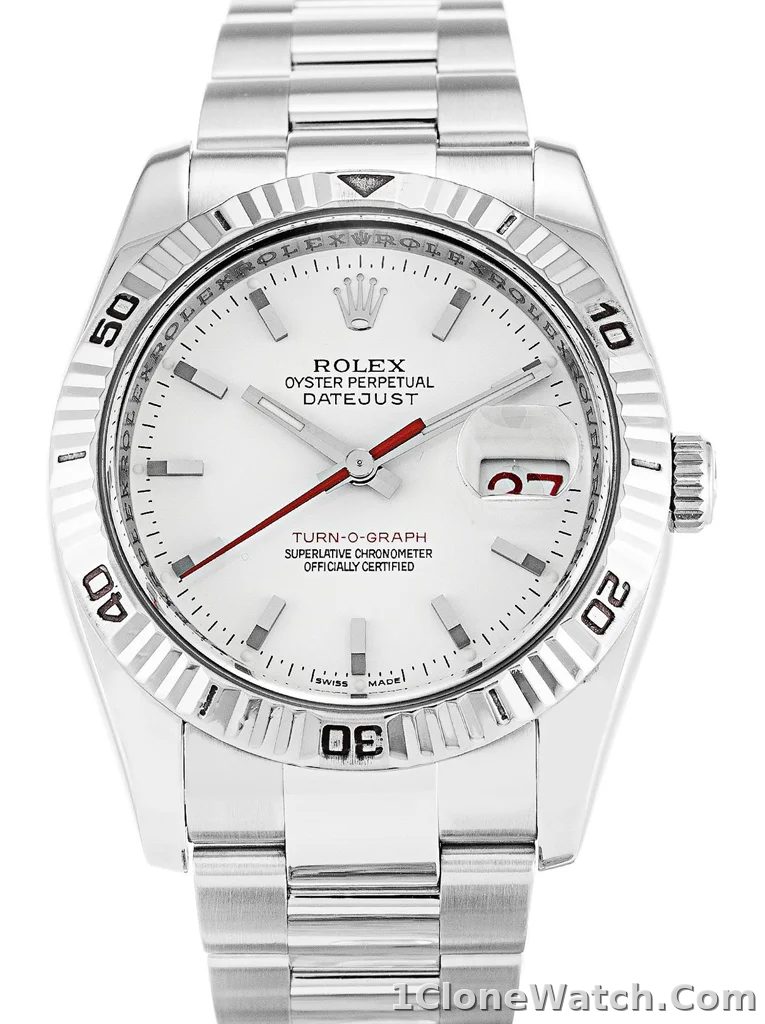 Rolex Datejust Turn-O-Graph 36mm White Dial 116264