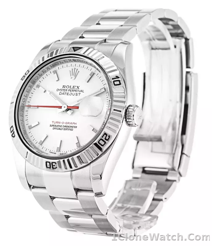 Rolex Datejust Turn-O-Graph 36mm White Dial 116264 - detail