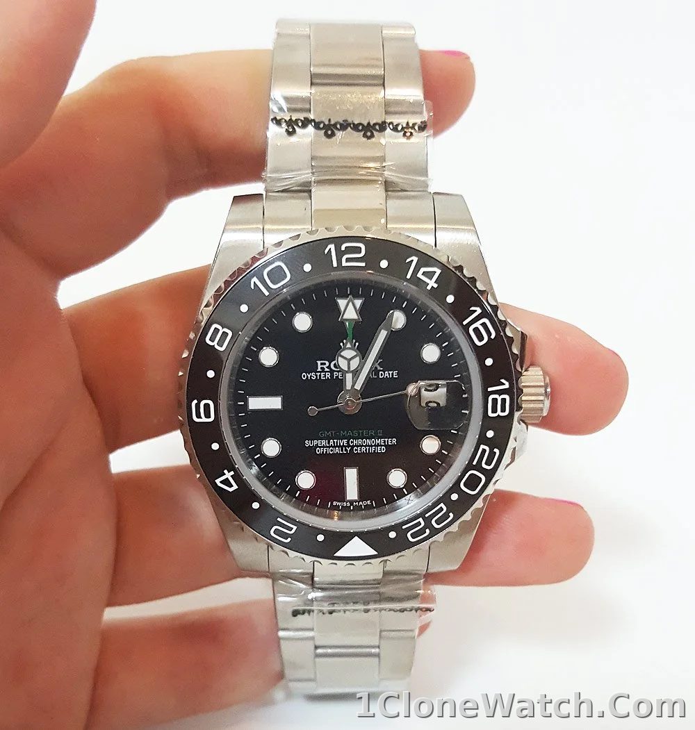 Superclone Rolex GMT-Master II 40mm Black Dial 116710 - detail