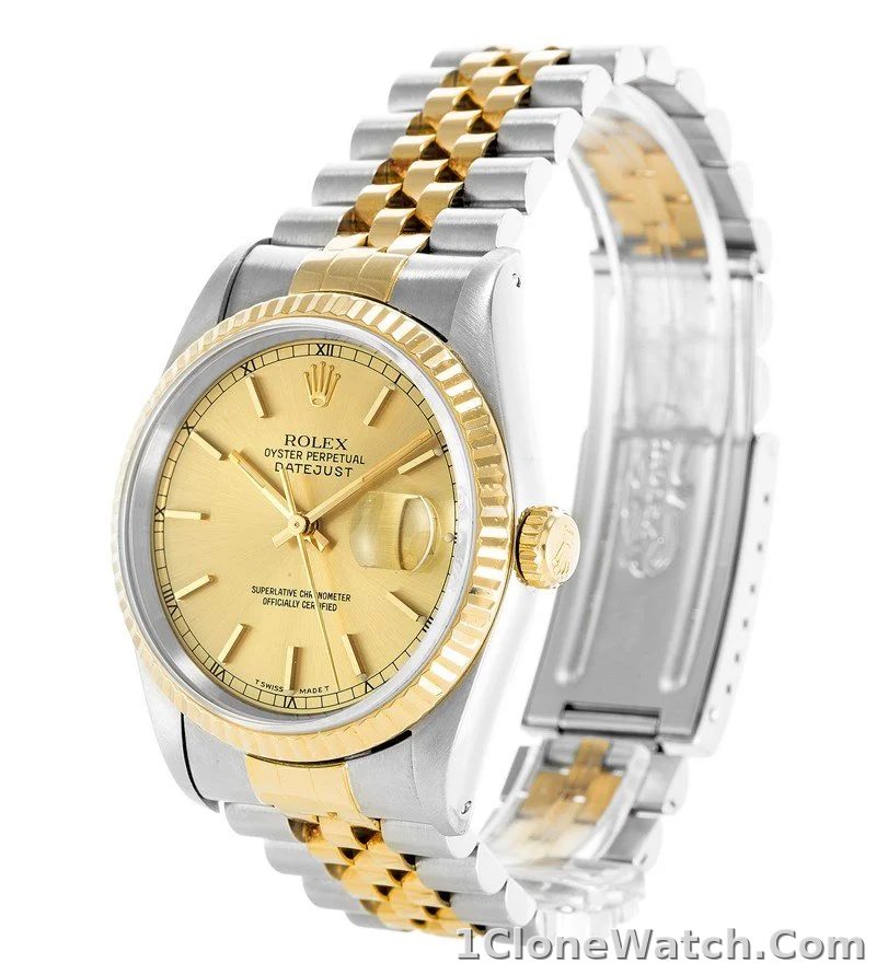 Rolex Datejust 36mm Gold Dial 16233 - detail