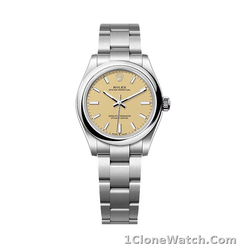 Superclone Rolex Oyster Perpetual 277200 Beige Dial - detail