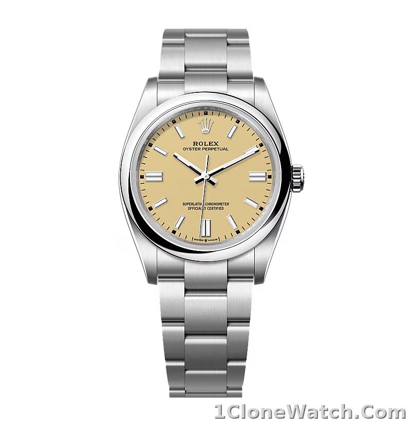 Superclone Rolex Oyster Perpetual 277200 Beige Dial - detail