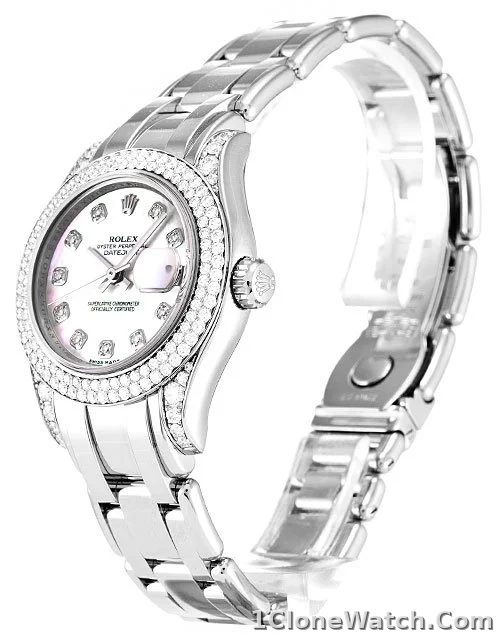 Rolex Pearlmaster 36mm Mother of Pearl   Pink Dial 80359 - detail