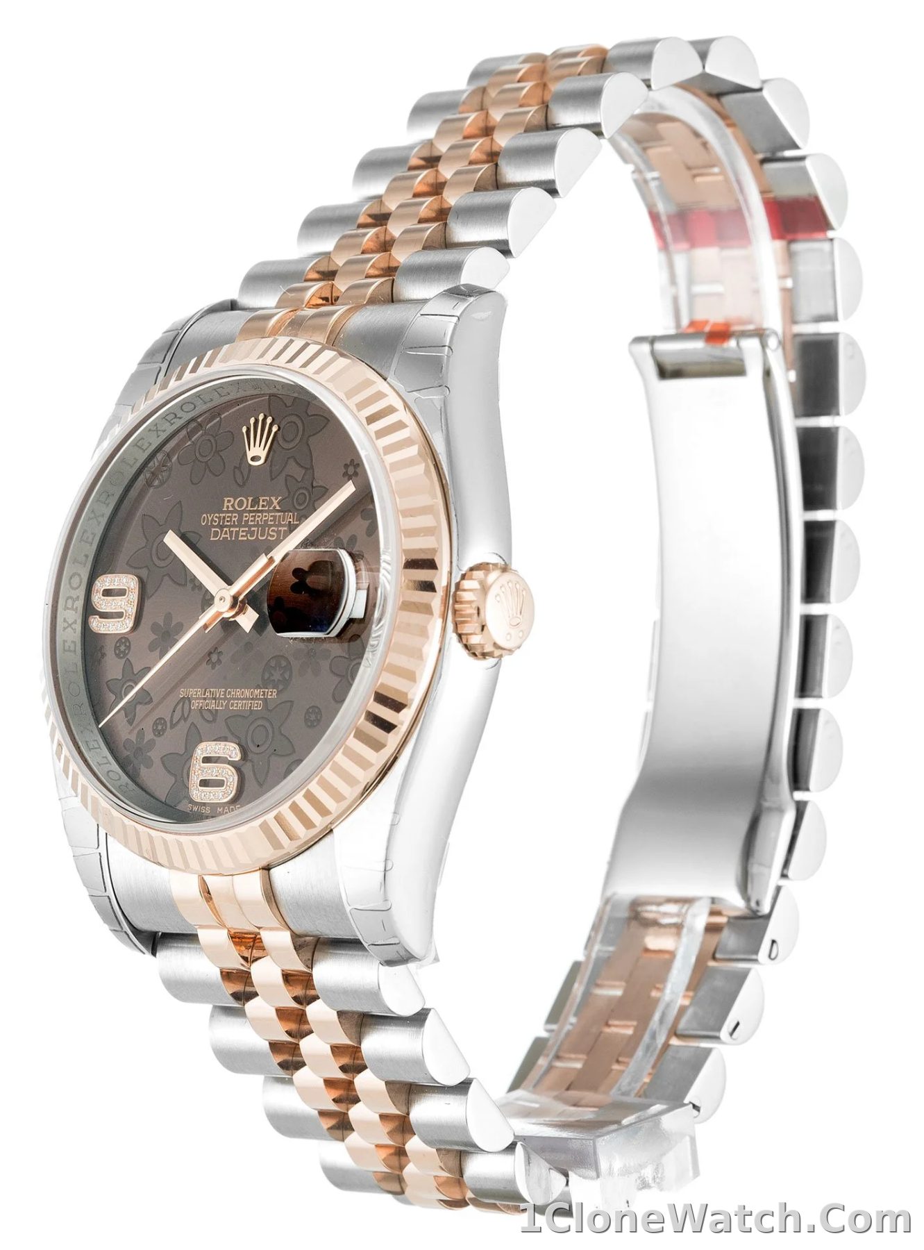 Rolex Datejust 36mm Chocolate Floral Dial 116231 - detail