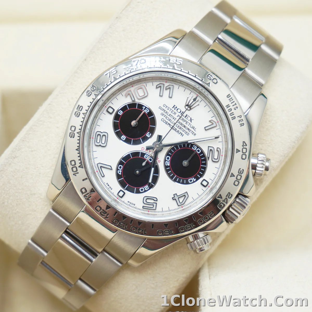 Superclone Rolex Daytona Panda Dial 116509 Arabic Numberals - detail