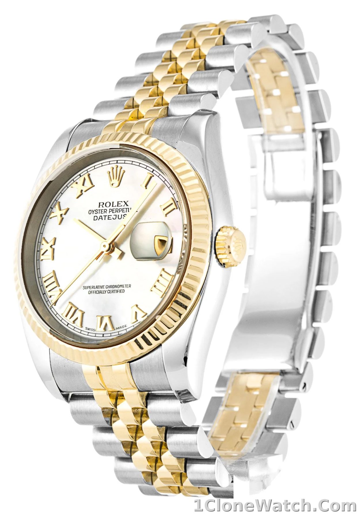 Rolex Datejust 36mm Mother of Pearl   White Dial 116233 - detail