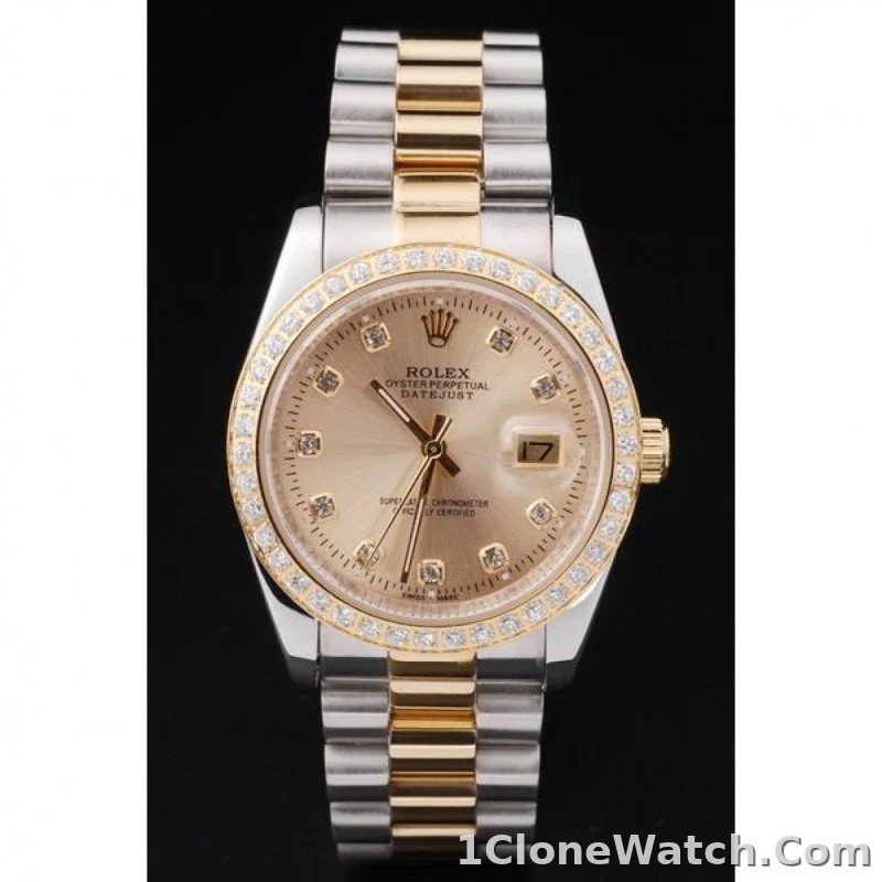 Superclone Rolex Datejust 36mm Gold Dial SRL40 - detail