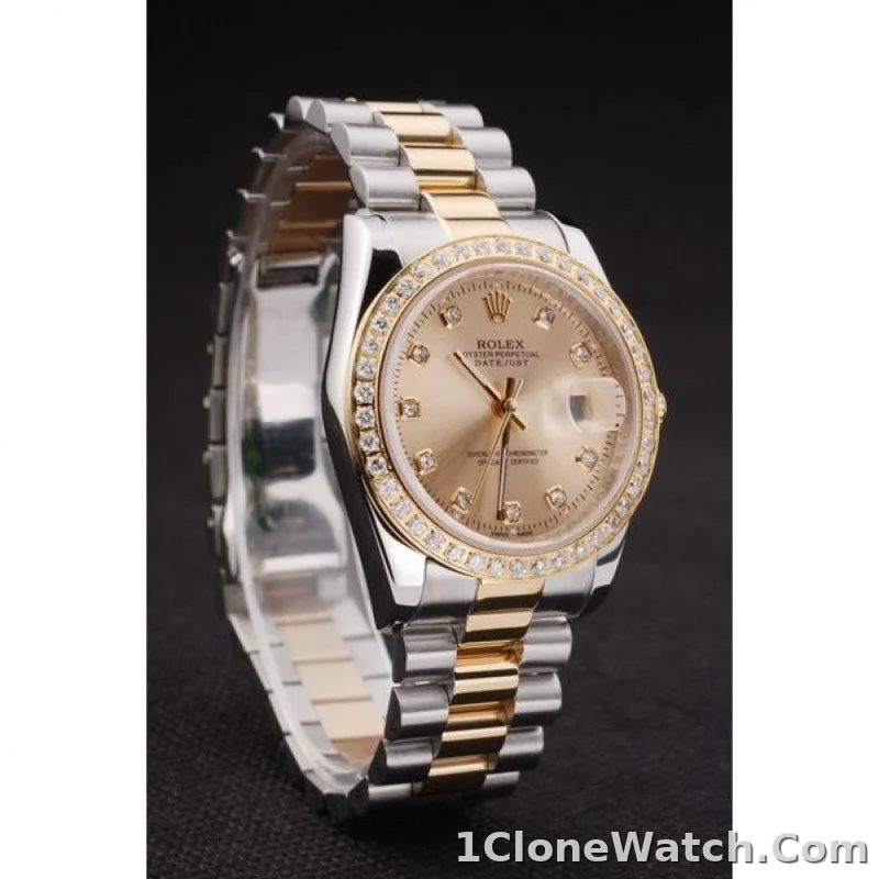 Superclone Rolex Datejust 36mm Gold Dial SRL40 - detail