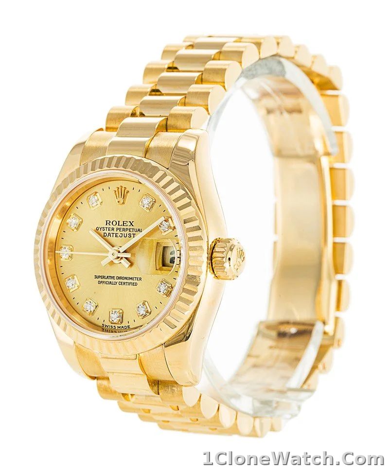 Rolex Datejust 26mm Gold Dial 179178 - detail