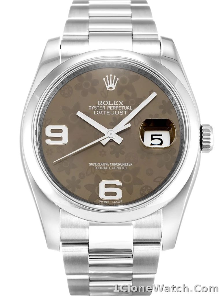 Rolex Datejust 36mm Brown Floral Dial 116200