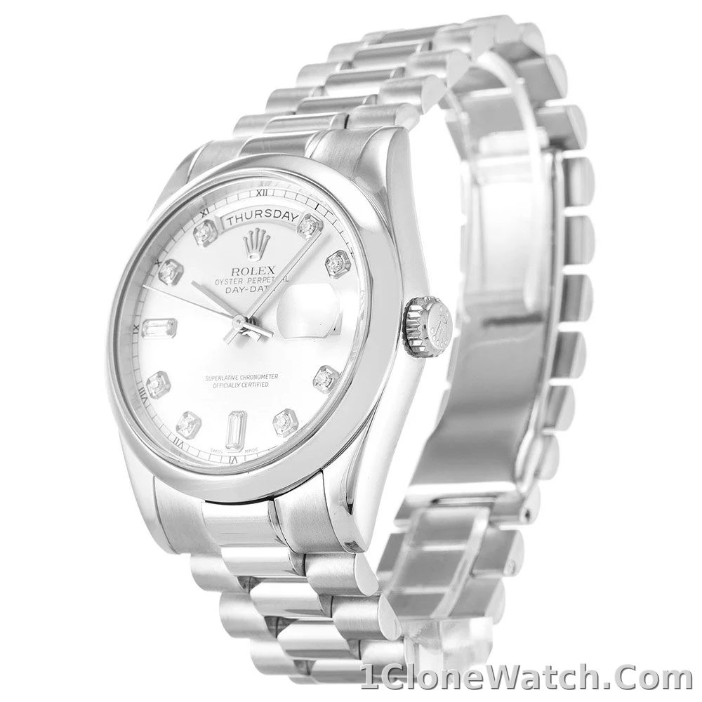 Rolex Day-Date 36mm Silver Dial 118209 - detail