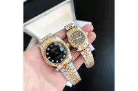 Couple Watches Rolex Datejust 36/28mm RG/SS Jub Black/Dia - view 1