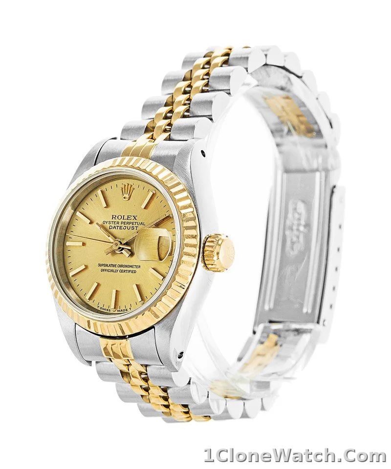 Rolex Datejust 26mm Gold Dial 69173 - detail